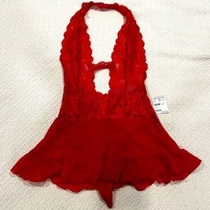 One piece red lingerie